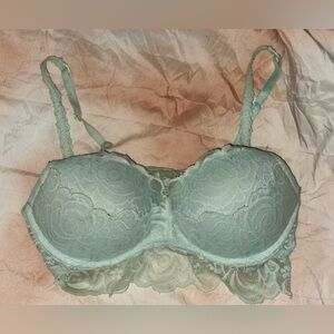 Victoria's Secret Sage Green Lace Padded Balconette Bra | Size M/M